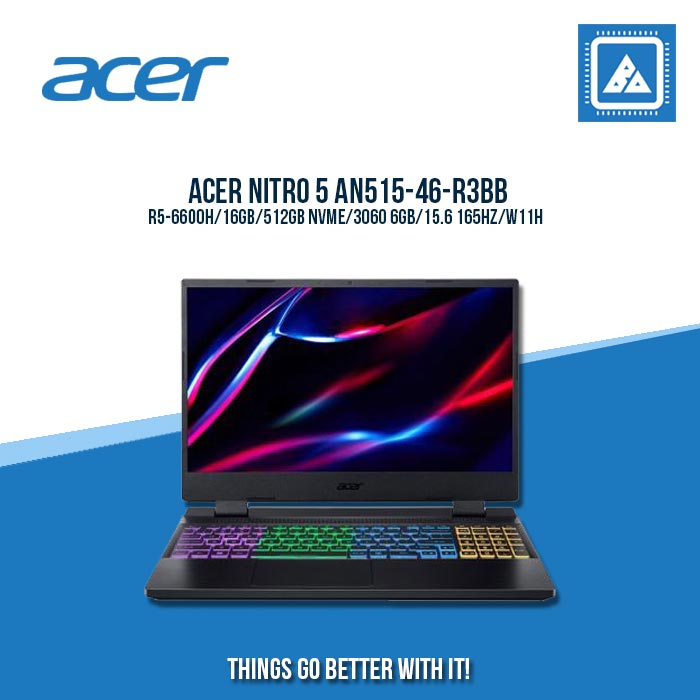 ACER NITRO 5 AN515-46-R3BB R5-6600H/16GB/512GB NVME/3060 6GB | BEST FOR GAMING AND AUTOCAD LAPTOP ACER NITRO 5 AN515-46-R3BB R5-6600H/16GB/512GB NVME/3060 6GB | BEST FOR GAMING AND AUTOCAD LAPTOP